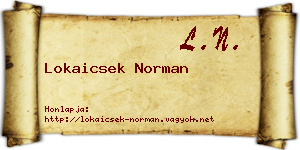 Lokaicsek Norman névjegykártya